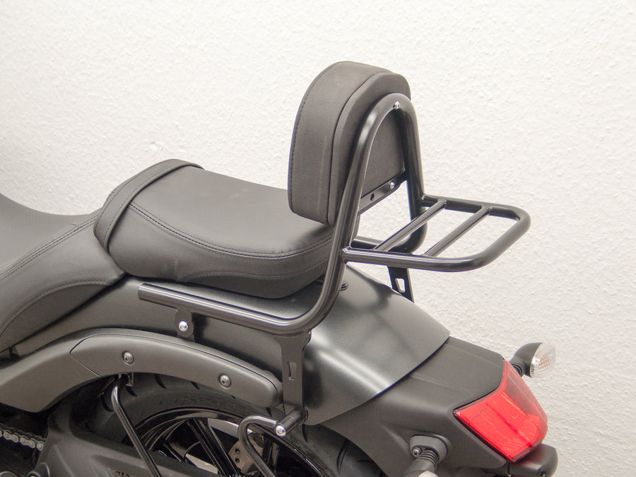 Kawasaki Vulcan S (EN650A) 2015-2020 and (EN650J) 2021- [2015-2020]- Sissy bar made of pipe with pillows and luggage rack, black