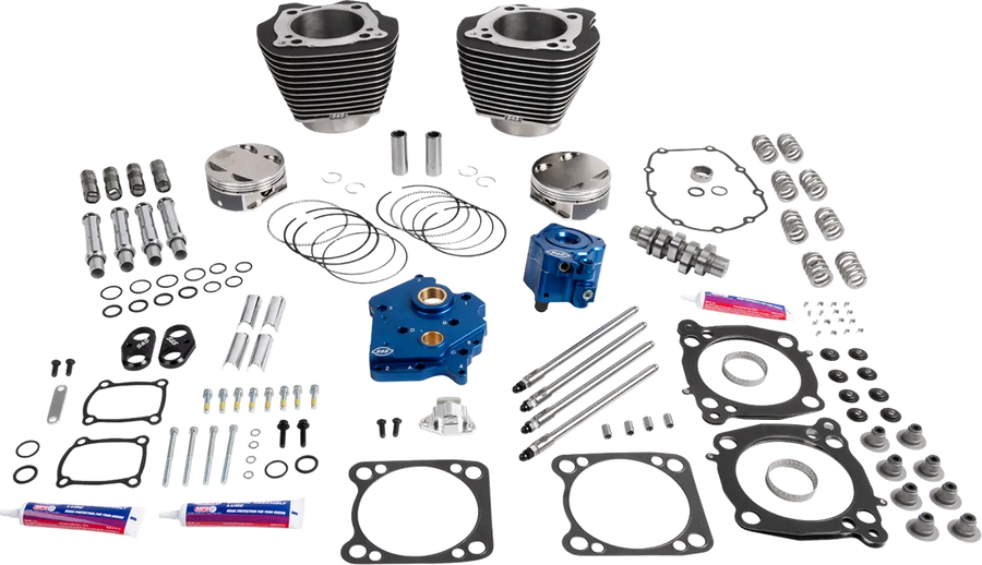 Harley-Davidson FLHTCUTG 1868 Tri Glide Ultra 114 [2020-2025] - 132" Power Package Motorleistungs-Kit – Oberfläche: Schwarz, Hervorgehobene Lamellen – Bild 1