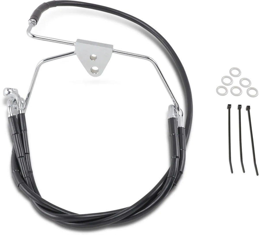 harley davidson flhtc [DRAG SPECIALTIES] – Verlängertes schwarzes Vinyl-Bremsleitungs-Kit