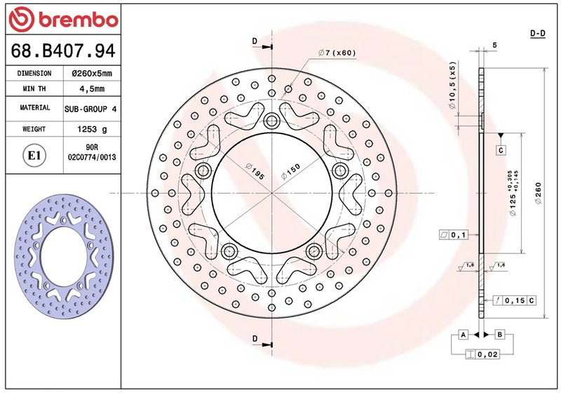 Kymco Ak 550 Premium [BREMBO] - Serie Oro Bremsscheibe starr - 68B40794