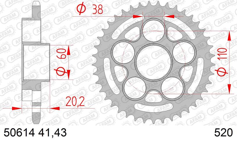 Ducati Hypermotard 950 [AFAM] - Kettenrad Stahl Standard - 520