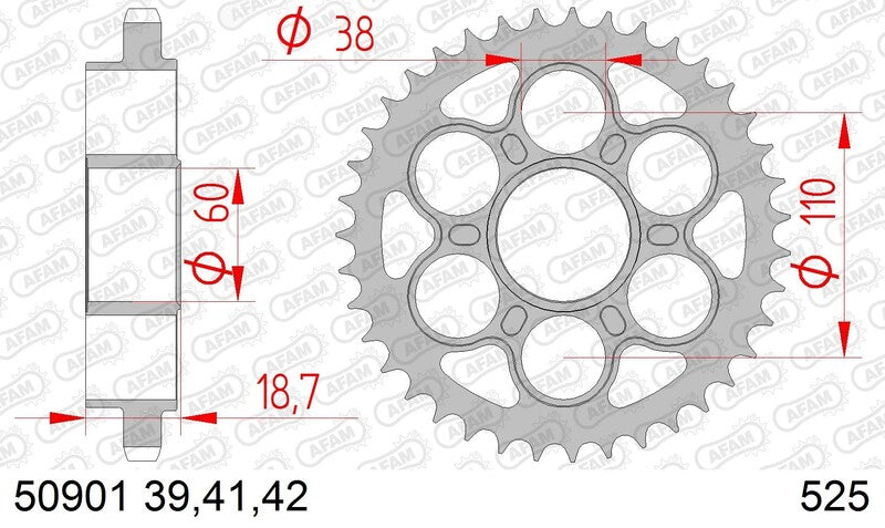Ducati Monster 1200 [AFAM] - Kettenrad Stahl Standard - 525