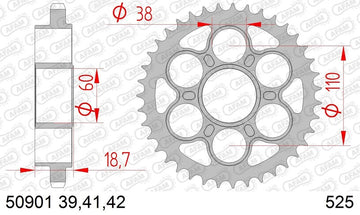 Ducati Monster 1200 [AFAM] - Sprocket steel standard - 525