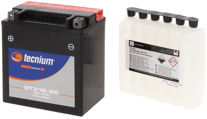 Kawasaki Vn 700 [TECNIUM] - Maintenance-free battery with acid pack - BTX16-BS