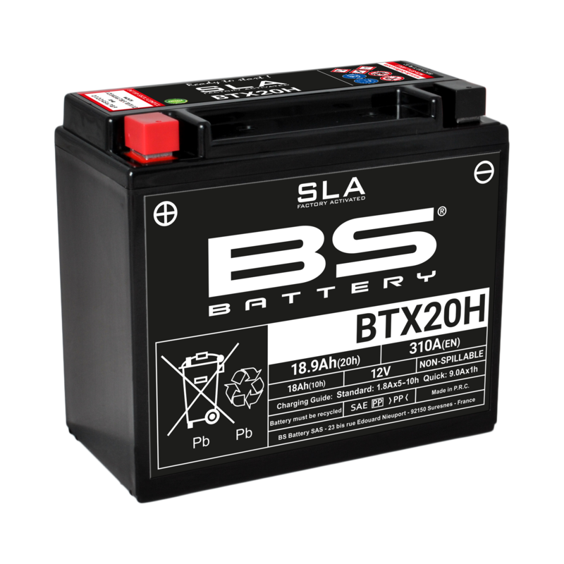 Harley Davidson Fxlr [BS BATTERY] - SLA Wartungsfreie Batterie Werkseitig aktiviert - BTX20H