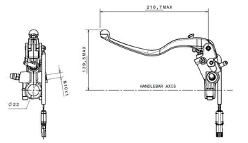 Ducati Monster 1100 [BREMBO] - Clutch master cylinder Ø15x19mm titanium - 0