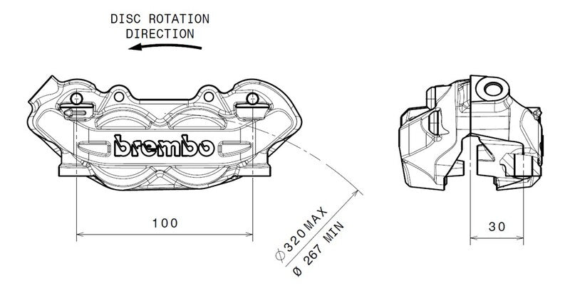 Ducati Hypermotard 796 [BREMBO] - P4 Bremssattel vorne links Ø32mm