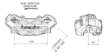 Ducati Monster 1200 [BREMBO] - P4 front left brake caliper titanium Ø32mm - 0