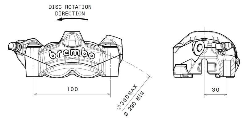Ducati Panigale 1199 [BREMBO] - M50 Bremssattel vorne links Titan Ø30mm