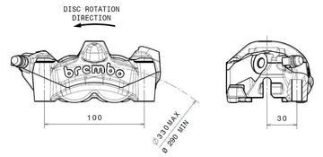 Ktm 1290 Superduke Gt [BREMBO] - M50 Bremssattel vorne links Titan Ø30mm