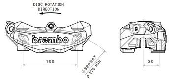 Ducati Monster 821 [BREMBO] - M4 Bremssattel vorne links Gold Ø32mm - 0