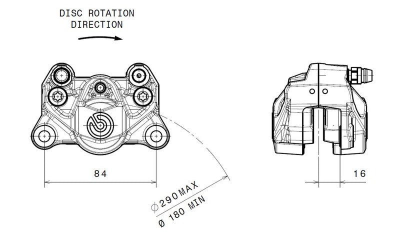 Ducati Monster 1200 [BREMBO] - Bremssattel hinten Ø34mm Titan