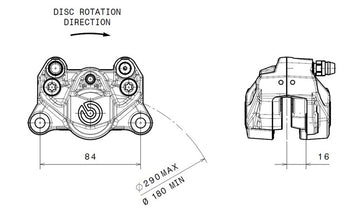 Ducati Monster 821 [BREMBO] - Bremssattel hinten Ø34mm Natur - 0