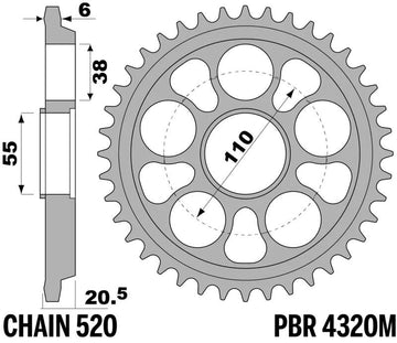 Hypermotard 950 [PBR] - Sprocket aluminum reinforced - 520