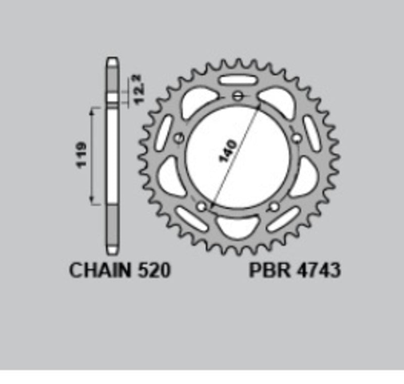 Bmw S 1000 [PBR] - Kettenrad Aluminium verstärkt - 520