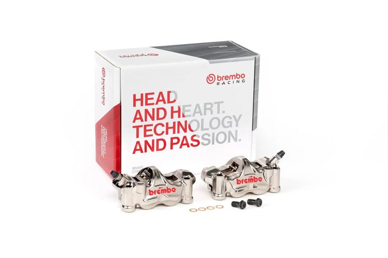 Ducati Hypermotard 939 [BREMBO RACING] - Paar GP4RX - 1mm Bremssättel (CNC-gefräst - verchromt) (mit Belägen)