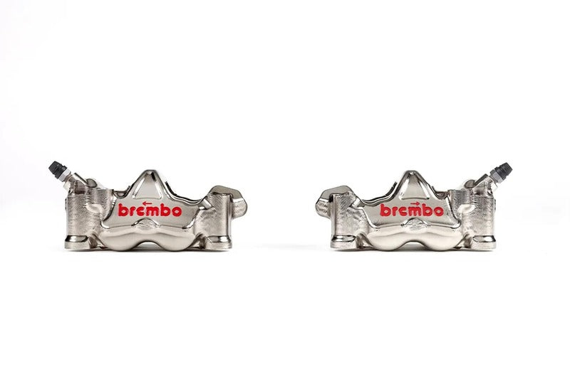 Aprilia Dorsoduro 1200 [BREMBO RACING] - Paar GP4RX - 1mm Bremssättel (CNC-gefräst - verchromt) (mit Belägen)