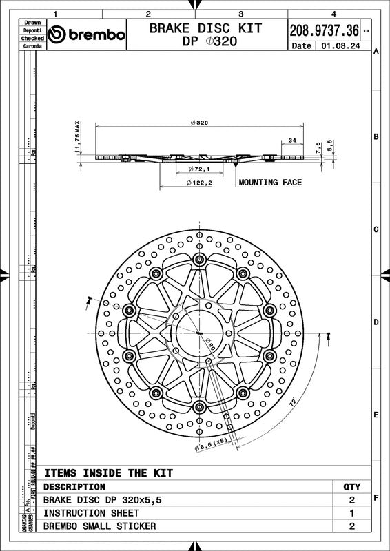 Ducati Hypermotard 950 [BREMBO RACING] - UPGRADE Supersport Paar schwimmende Bremsscheiben – 208973736