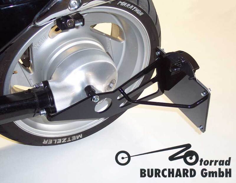 Suzuki Intruder Vl 1500 Al [BURCHARD EXCELLENCE] - Seitlicher Kennzeichenhalter mit Teilegutachten, Suzuki Volusia /Intruder, chrom