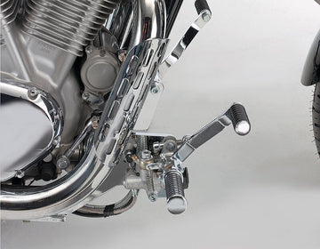Suzuki Vs 1400 [BURCHARD EXCELLENCE] - forward footrest system with parts certificate, +25 cm, Suzuki VS 1400 Intruder, Sundance smooth, glossy black
