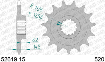 Ducati Monster 937 [AFAM] - Kettenkit 520XHR2 15/43 Super-verstärkt - Standard Kettenrad - 0