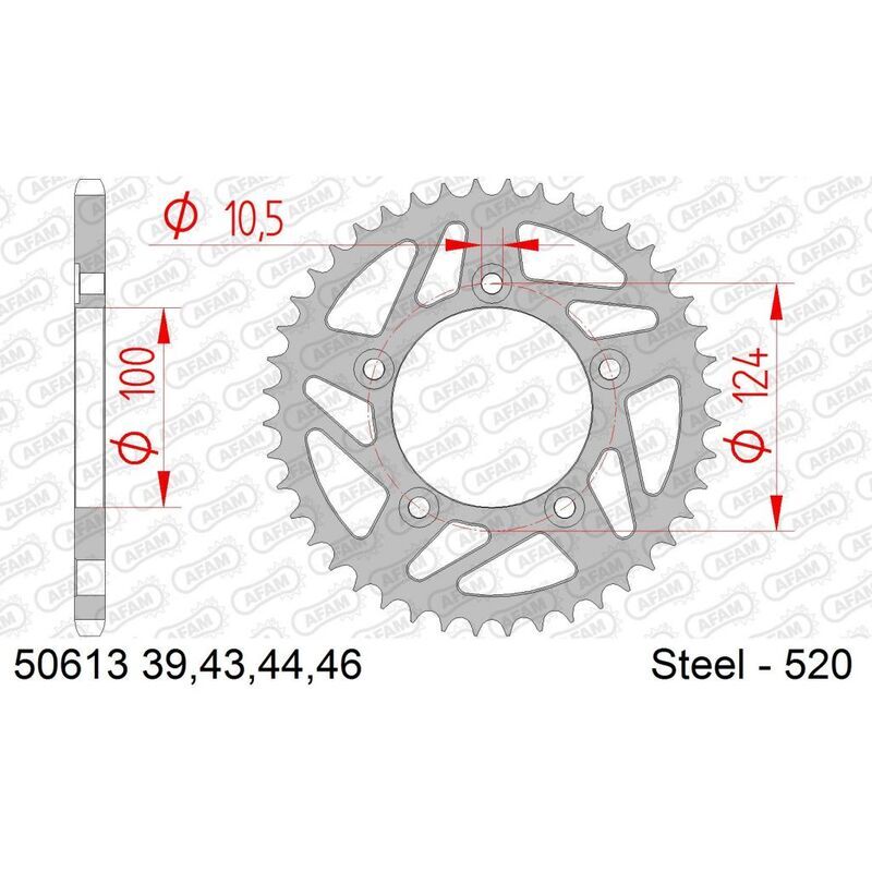 Ducati Monster 937 [AFAM] - Kettenkit 520XHR2 15/43 Super-verstärkt - Standard Kettenrad