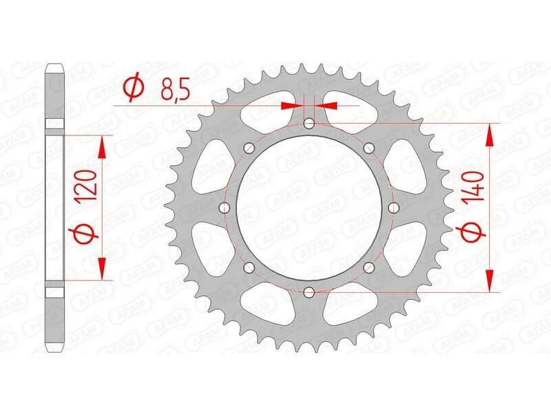 Kawasaki Zx 400 [AFAM] - Kettenkit 520XMR3 14/48 Standard - Standard Kettenrad