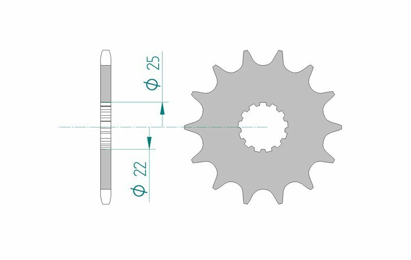 Kawasaki W 800 Street [AFAM] - Chain kit 520XMR3 15/37 Standard - Standard sprocket