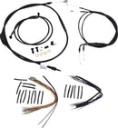 harley davidson flst [BURLY BRAND] – Komplettes Schwarzes Vinyl-Lenkerzug-/Leitungskit für Ape Hanger-1