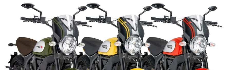 DUCATI SCRAMBLER DESERT SLED [2025] – RetroVision Windshield Visor – Strong