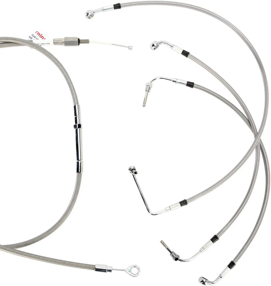harley davidson flhtc [BURLY BRAND] – Komplettes Edelstahl-Lenkerzug/Bremsleitungs-Kit