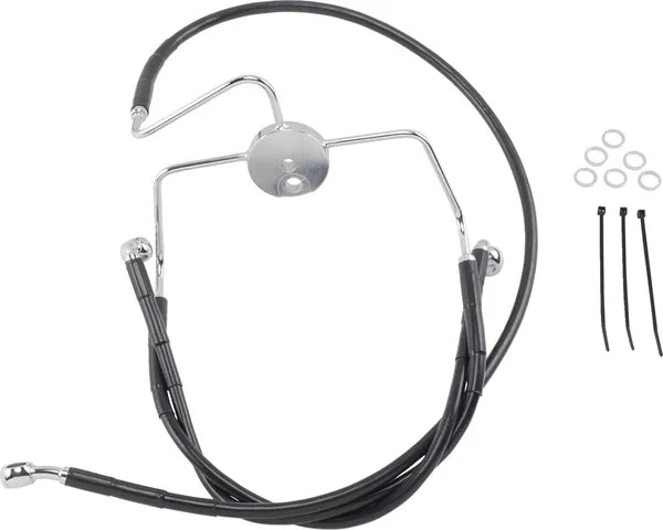 Harley Davidson Flhr [DRAG SPECIALTIES] – Verlängertes Bremsleitungs-Kit aus schwarzem Vinyl