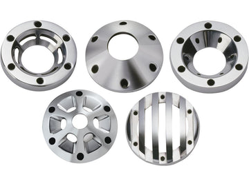 Harley Davidson – 4" Externe TrappCaps Endkappe geschlitztes Rad Aluminium poliert 4"