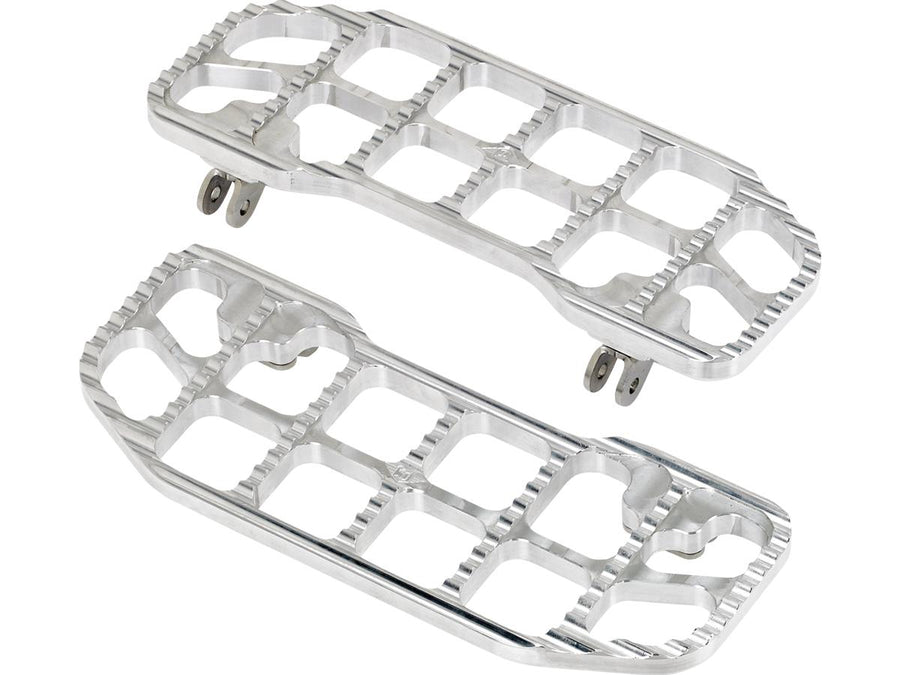 Harley Davidson Touring [1985-2025] – Geriffelte Fußrasten Silber, Roh