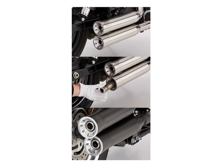 Harley Davidson FLSTF [2014-2016] – Doppelrillen Slip-On Schalldämpfer poliert