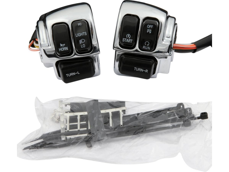 Harley Davidson Sportster [2006-2013] – Chrom-Lenkerschaltergehäuse-Kit mit Schaltern