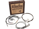 Harley Davidson Sportster [1997-2003]-Clubman bar cable set black vinyl non-abs-1