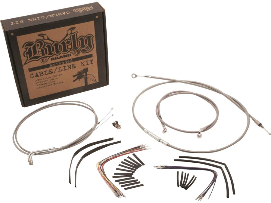 Harley Davidson Fxst [2000-2003]-14 "Gorilla bar cable set stainless steel clear