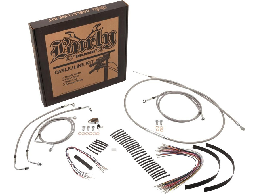 Harley Davidson FXS [2011-2012]-18 "Gorilla bar cable set stainless steel clear ...
