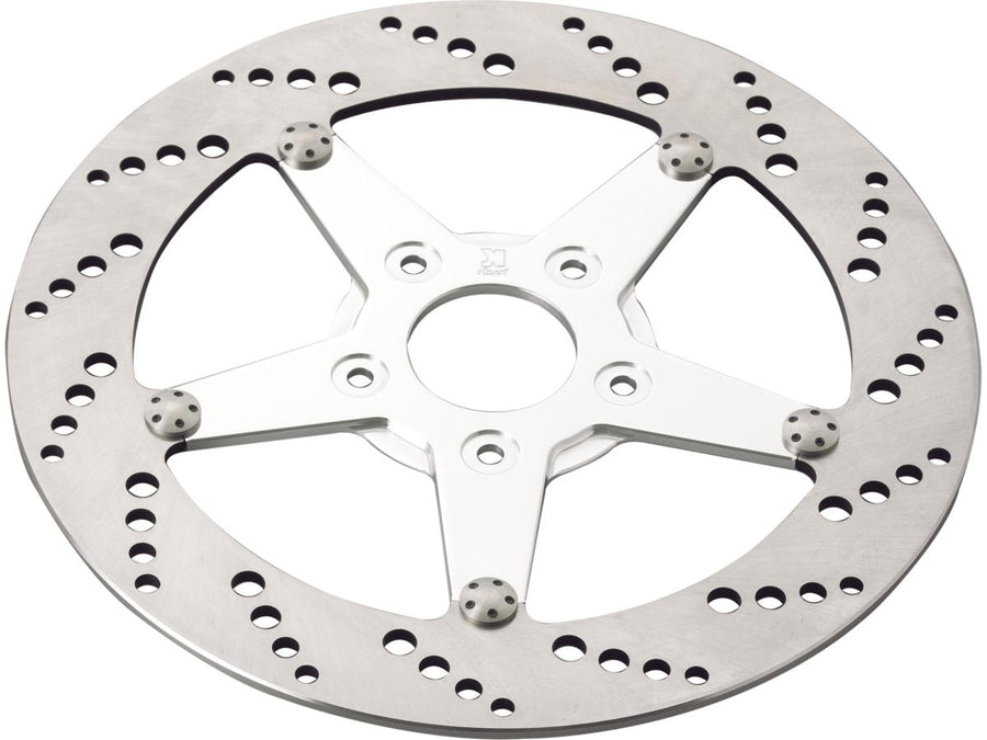Harley Davidson Dyna [2000-2017]-drilled brake disc aluminum stainless steel 11.5 "