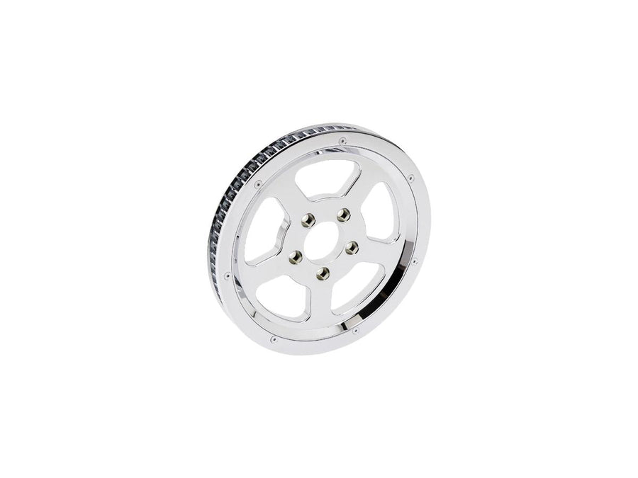 Harley Davidson Touring Hinweis [2000-2006] – 5-Speichen Hinterradriemenscheibe Chrom