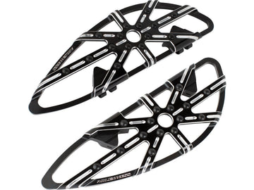 Harley Davidson Touring [1985-2025] – 10-Gauge Fahrer-Fußrasten Schwarz, Eloxiert