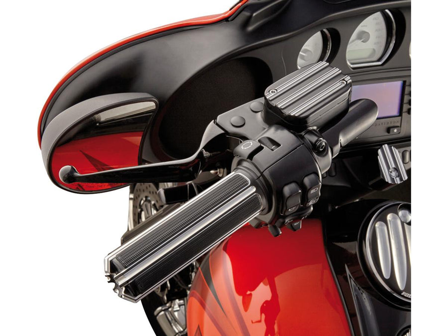 Harley Davidson FL Shovel [1981-1984] – 10-Gauge Griffe Schwarz Eloxiert 1" Gaszüge