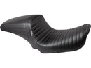 Harley Davidson Dyna [2006-2017] – Kickflip Sitz Gefaltete Naht Schwarzes Vinyl-1