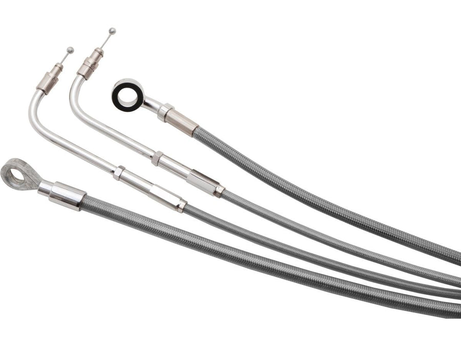 Harley Davidson Flhx [2007-2007]-15 "excavator bar cable set black vinyl non-abs ...
