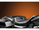 Harley Davidson Touring [2002-2007]-Bare Bones Solo Seat Diamond Stitch Schwarzes-1