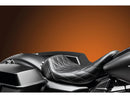 Harley Davidson Touring [2002-2007]-Bare Bones Solo Seat Diamond Stitch Schwarzes-3