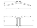 Harley Davidson Sportster [1982-2020]-10 "Dominator Raked Bar Lenker 4-hole black black-3