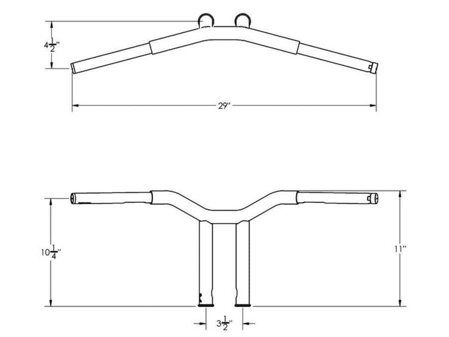 Harley Davidson Sportster [1982-2020]-10 "Dominator Raked Bar Lenker 4-hole black black