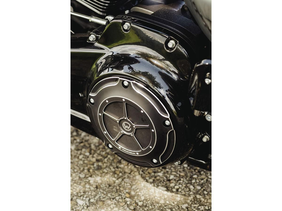 Harley Davidson Touring [2016-2024]-derby cover black anodized